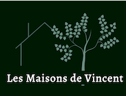 logo Les Maisons de Vincent representant une maison et un arbre stylisés en vert sur fond noir