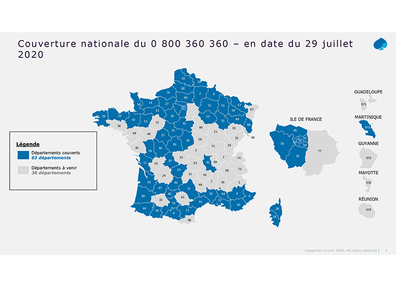 Carte de la couverture nationale du 360