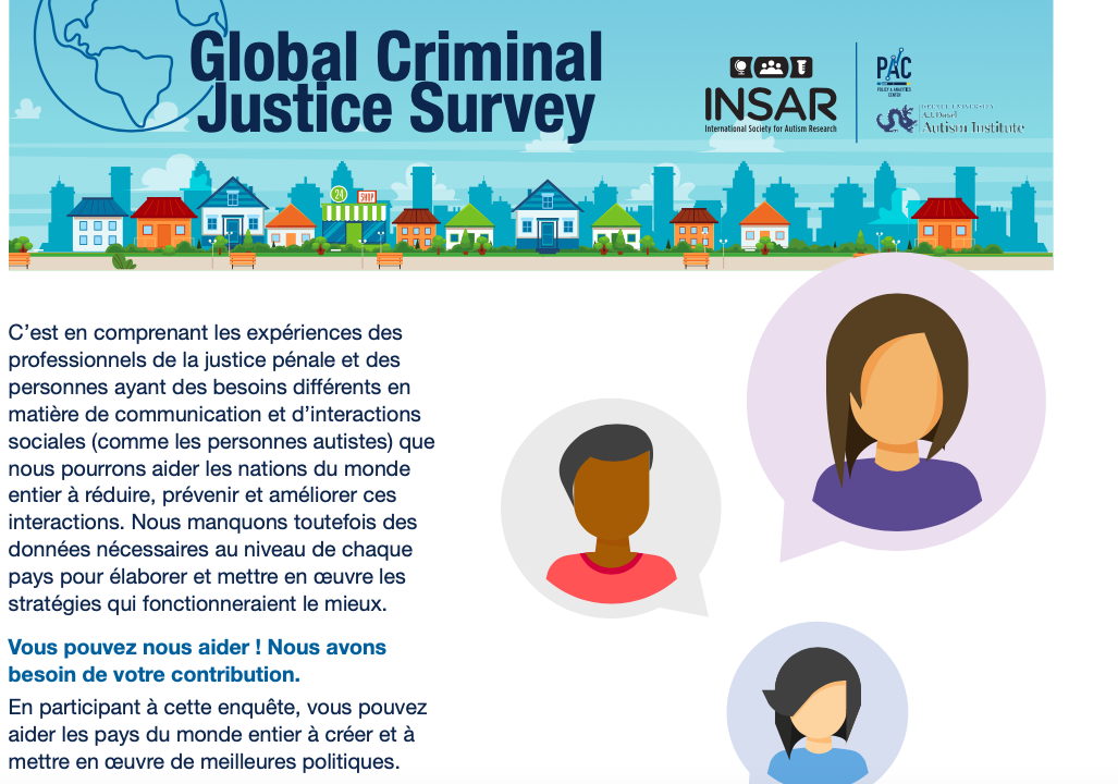 Premier page de la brochure relative à l'enquete mondiale sur la justice pénale