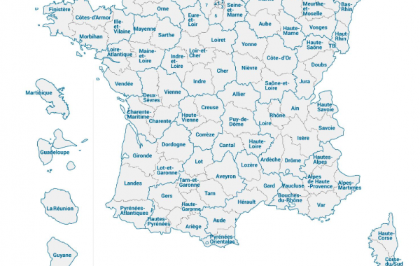 Carte de France et des territoires francais