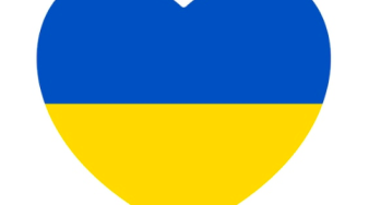 Coeur bleu et jaune