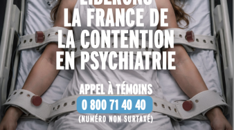 Annonce de la campagne présentant l'image de Marianne allongée sur un lit et attachée